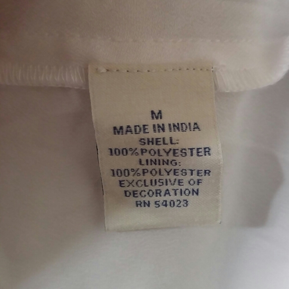 Grecian inspired white maxi with blue embroidery M - Picture 8 of 8